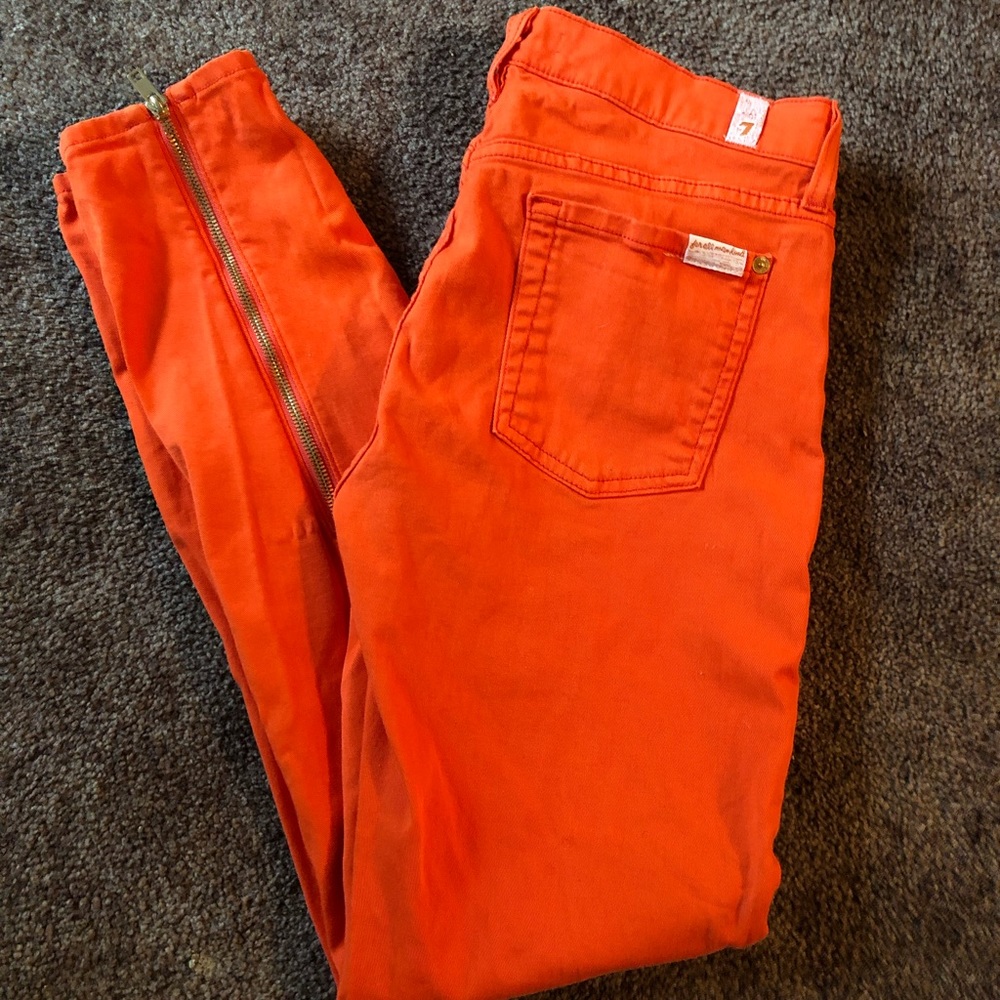 7 For all mankind orange jeans